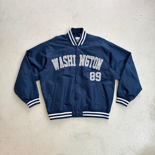 BIKE 빈티지 나일론 사틴 바시티 자켓 L