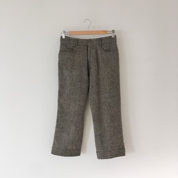 Button ankle wool pants 