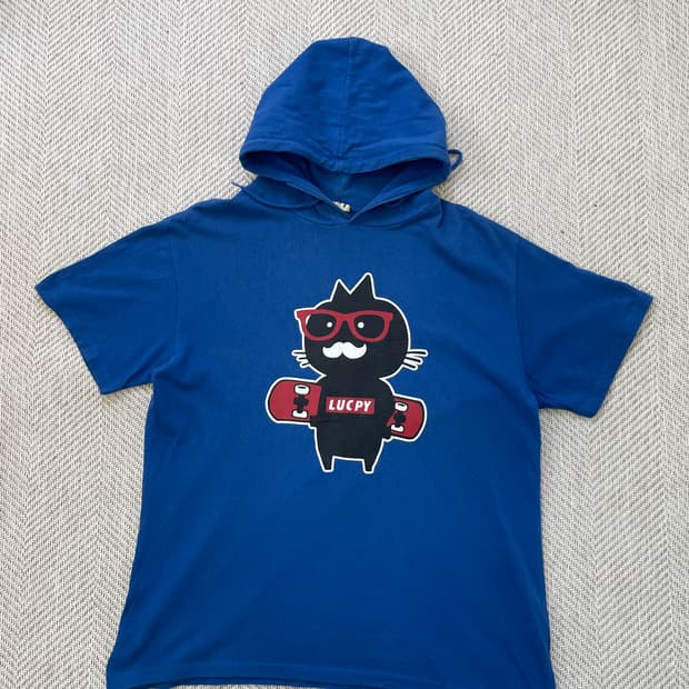 Lucpy  스케이트보드 후드 반팔