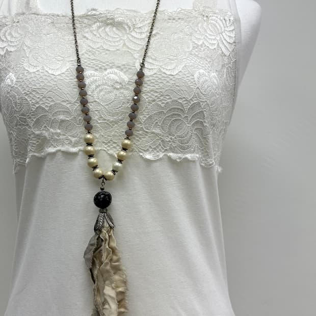 빈티지 보헤미안 히피 깃털 목걸이