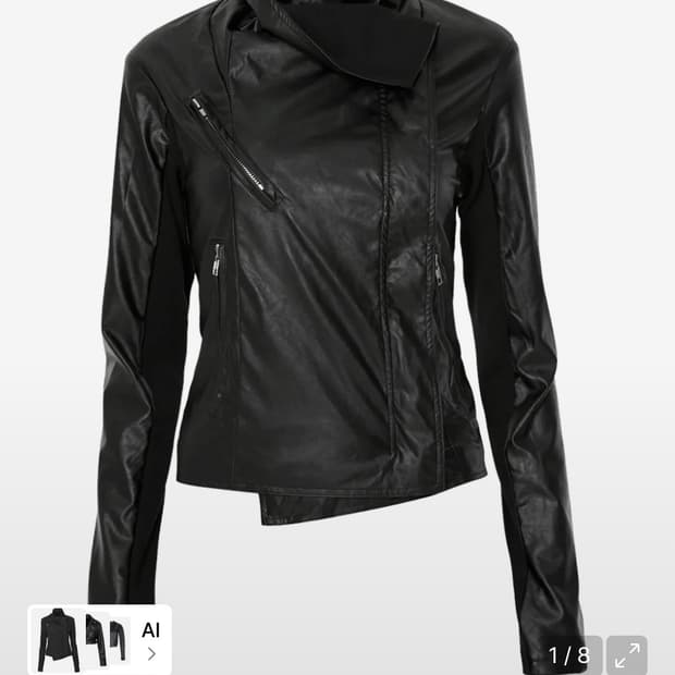 플레어업 Asymmetrical Biker Leather Jacket