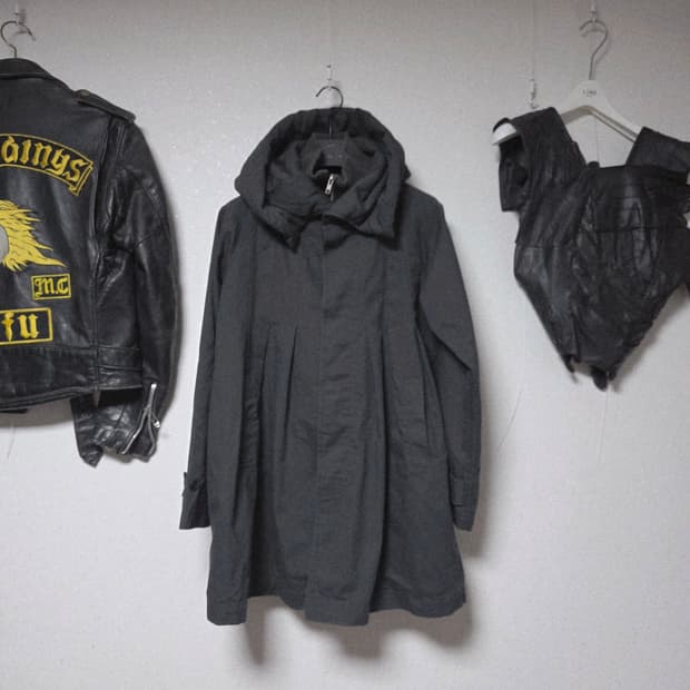 Gomme layered zip hood coat