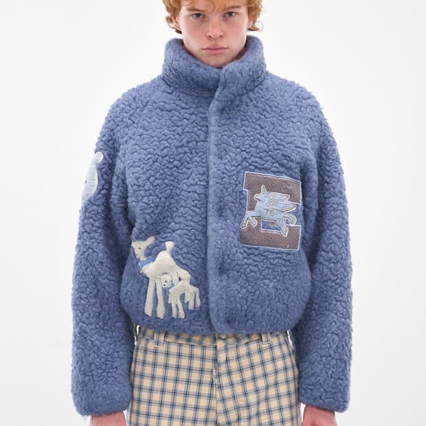 [S]이알엘 ERL 25fw 바시티 시어링 자켓