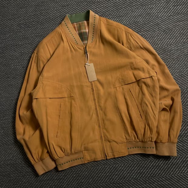 90s INDIAN 아카이브 리버시블 블루종 봄버 자켓y 4646