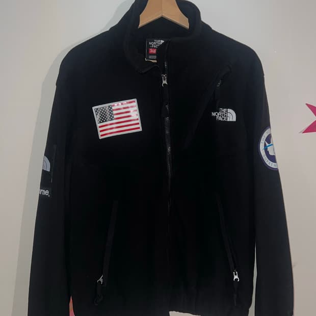 슈프림 x 노스페이스 트랜스 안타티카 익스페디션 플리스 자켓 블랙 - 1