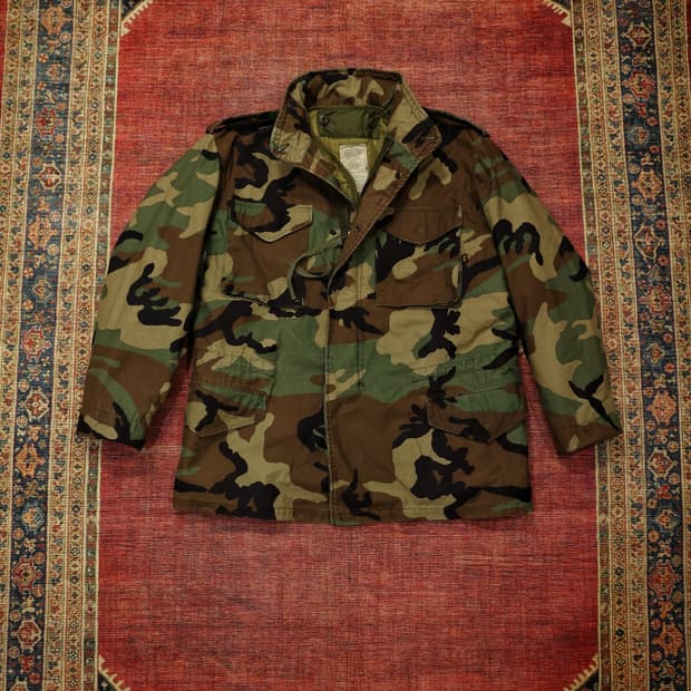 80s 오리지널 밀리터리 우드랜드카모 m65필드자켓 세트 판매