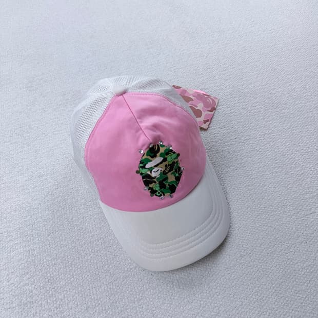 베이프 베이비마일로 카모 핑크 큐빅 매쉬캡 데드스탁
