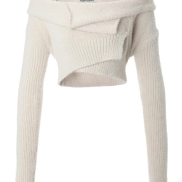 Threetimes) hairly wrap cardigan