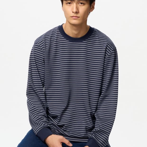 유니클로 에어리즘 스트라이프 티 S