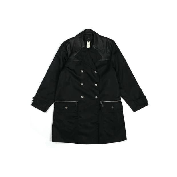 ICB calf leather detail trench coat