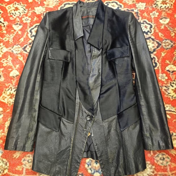 오브제(Obzee)강진영송치 배색 양가죽 자켓