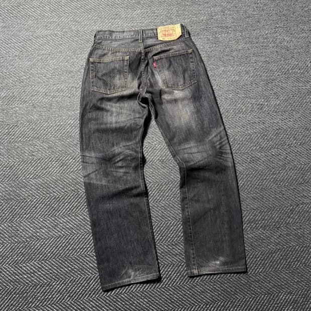 00‘s 리바이스 501 흑청 워싱 데님