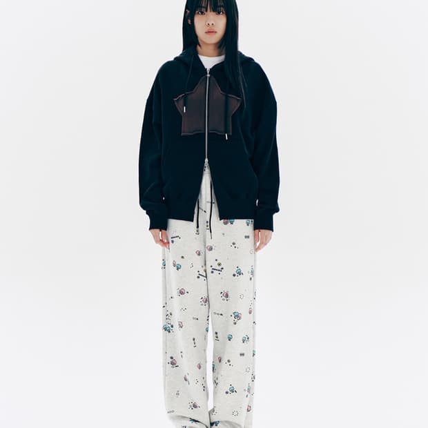 유희 리틀트윈스타 백로고 후드집업 블랙