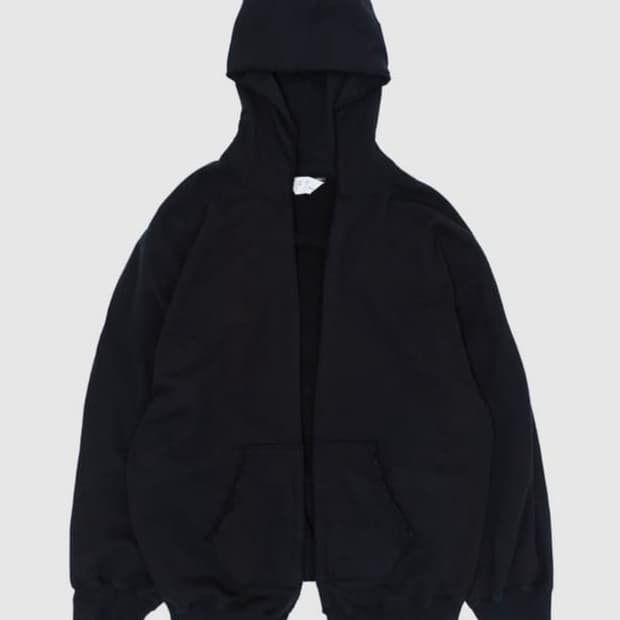 안셀름 over sweat coat hoodie black