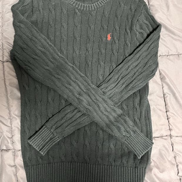 폴로 꽈배기 니트 l