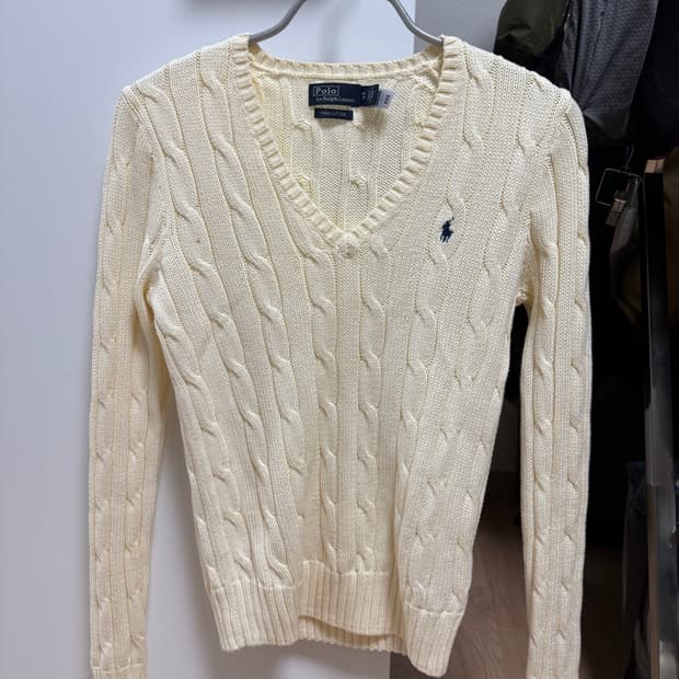 폴로 랄프로렌 꽈배기니트 xs