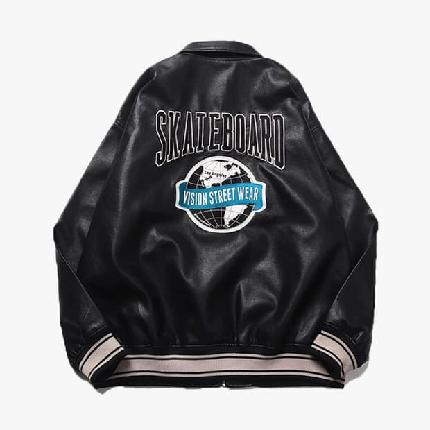 VISION STREET WEAR - LEATHER VARSITY JK