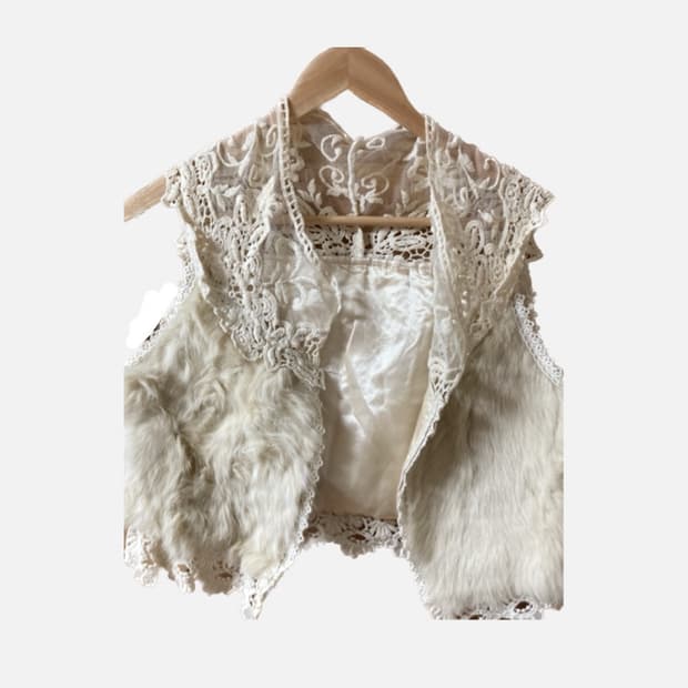 레이스 코튼 베스트 가디건