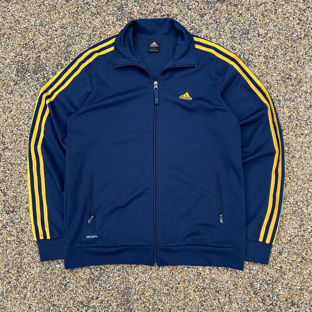 아디다스 네이비 삼선 로고 져지