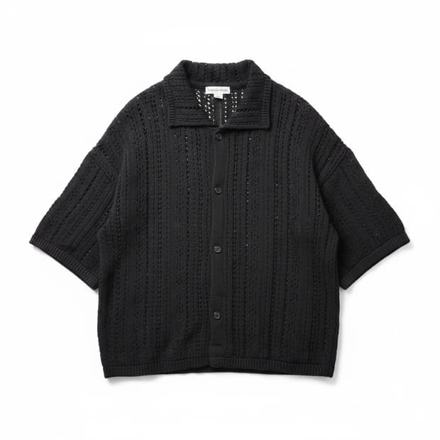 토마스모어 블랙 반팔 니트 가디건 L