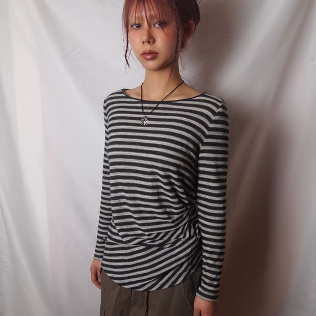 아르마니 꼴레지오니 스트라이프 셔링 슬리브