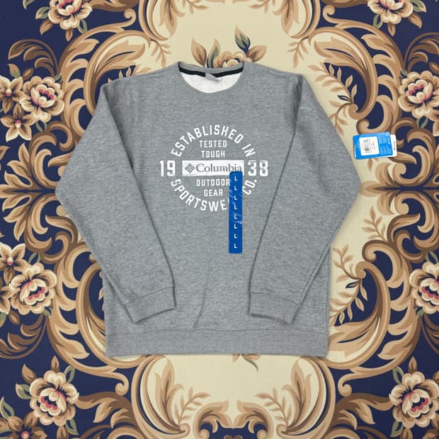 (L)콜롬비아 Columbia 빅로고 맨투맨(그레이,새상품)