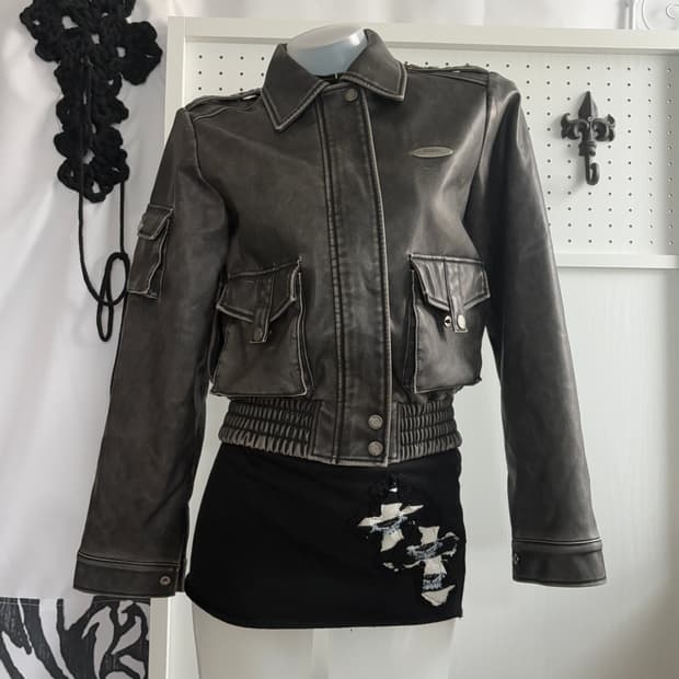 • Bohemian Seoul Leather Bomber Washed G