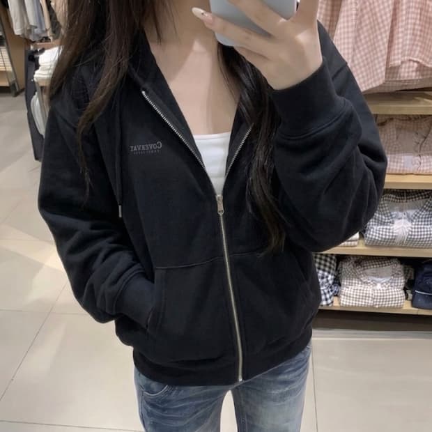 커버낫 스몰 로고 후드집업