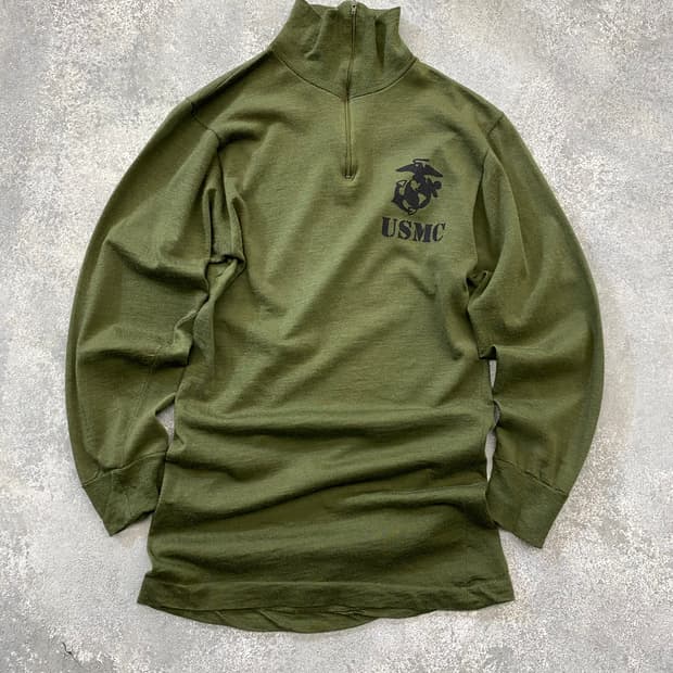 [S] 90s USMC 밀리터리 하프집업 티셔츠
