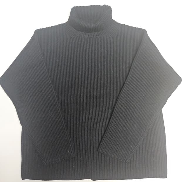 (무료배송) 오라리 슈퍼파인 백울 립니트 터틀넥 / 블랙 / 0사이즈