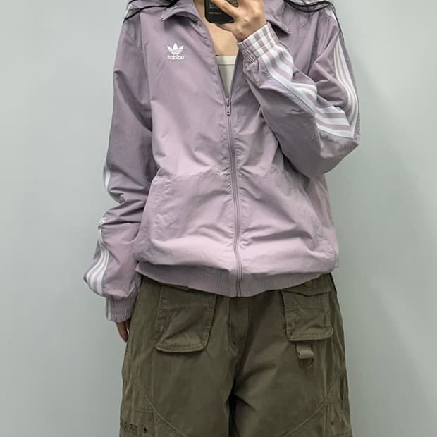 아디다스 우븐 트랙탑 라벤더