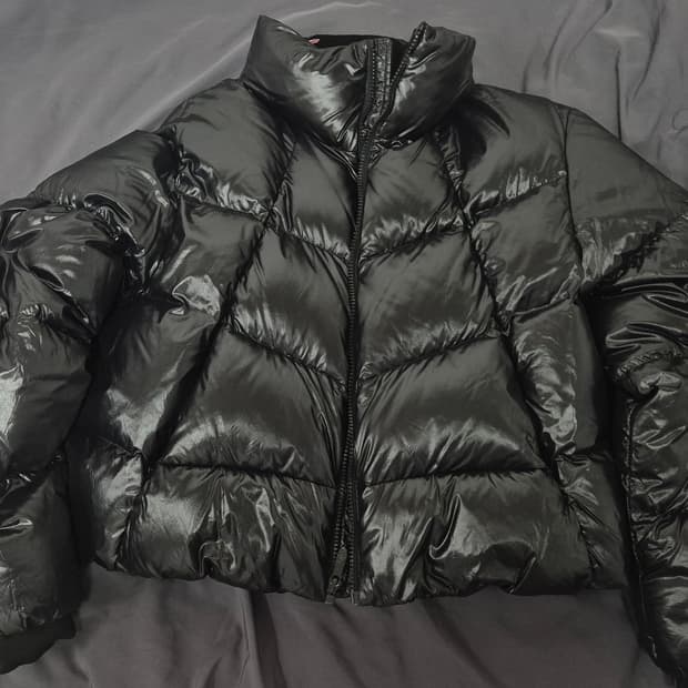 노스페이스 유광 숏패딩