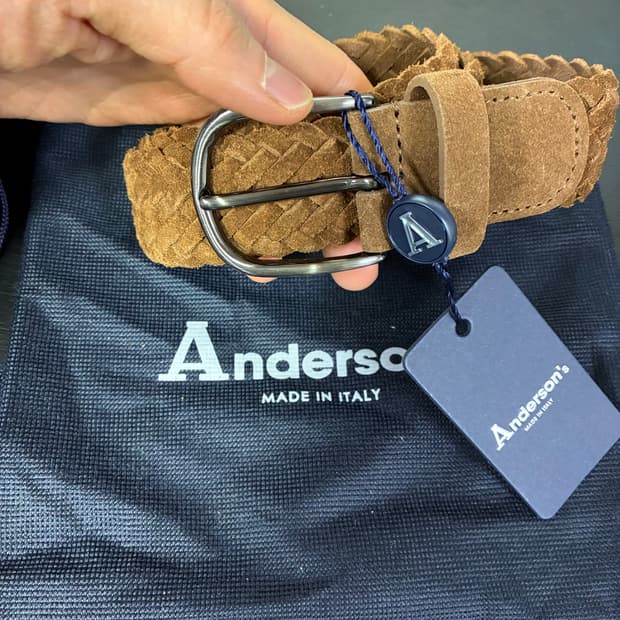 (새상품) Anderson's 앤더슨즈 레더 위빙 벨트