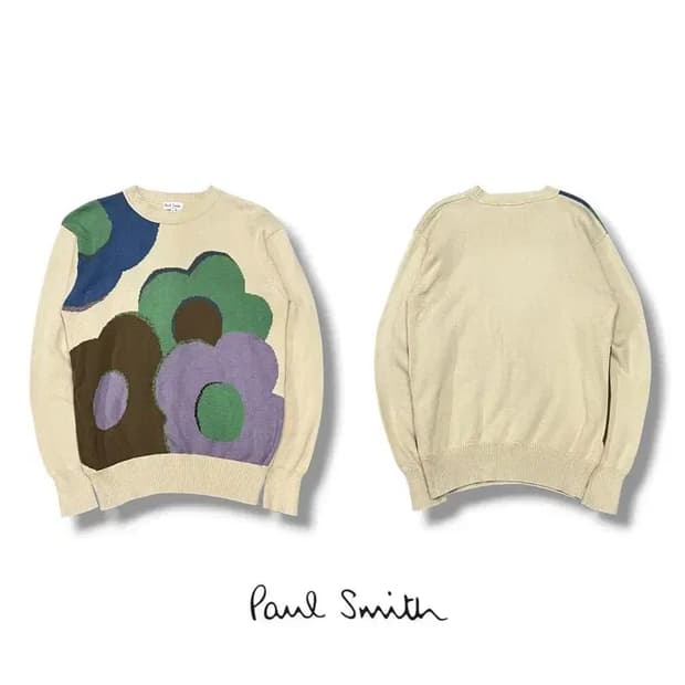 폴 스미스 플라워 패턴 니트 스웨터 아이보리 / L (정품)