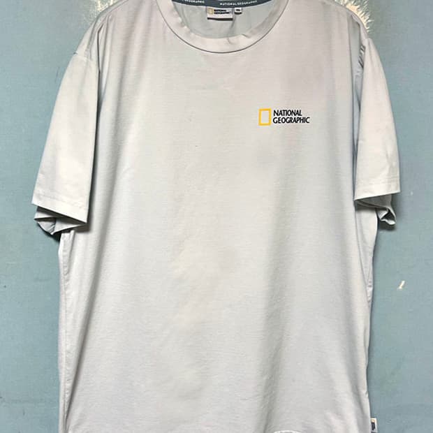 내셔널지오그래픽 남자 반팔티셔츠 캐주얼 시원한 백로고 XXL 110