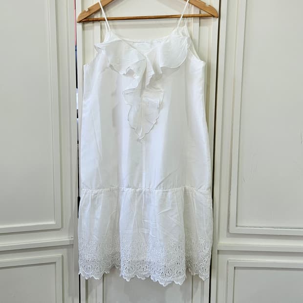 코튼 레이스 슬립 원피스