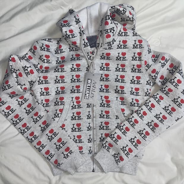 (새상품) 애슐리윌리엄스 크롭 후드집업 s