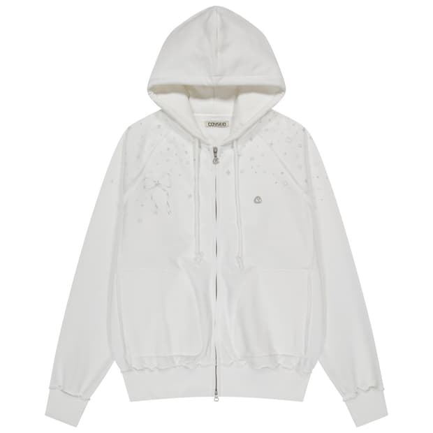 새상품 코이세이오 트윙클 후드집업 화이트