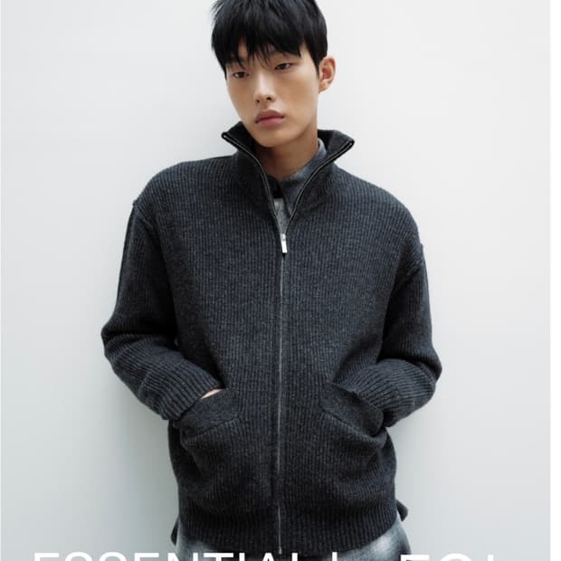 Essential by eql 터틀넥 니트집업 가디건