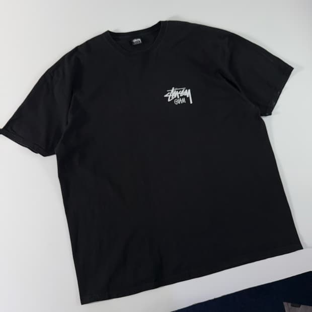 Stussy 스투시 괌 스탁로고 블랙 반팔티셔츠