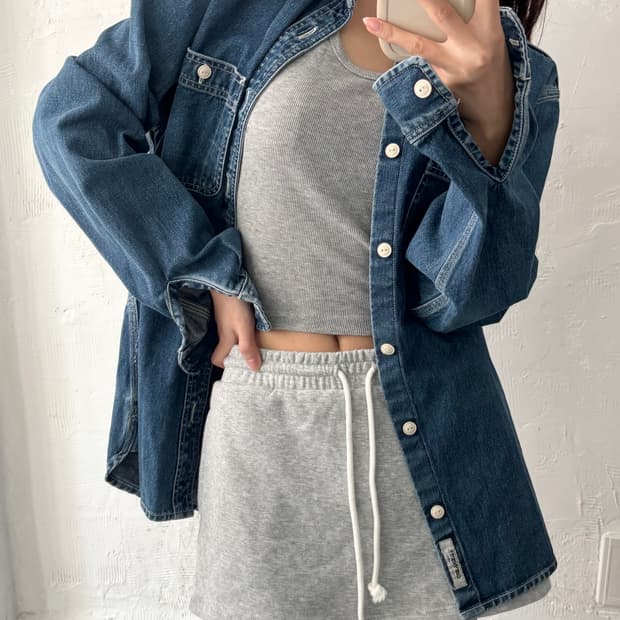 Carhartt 칼하트 중청 컬러 포켓 데님 셔츠자켓