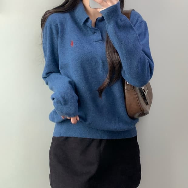 폴로 메리노울 니트 