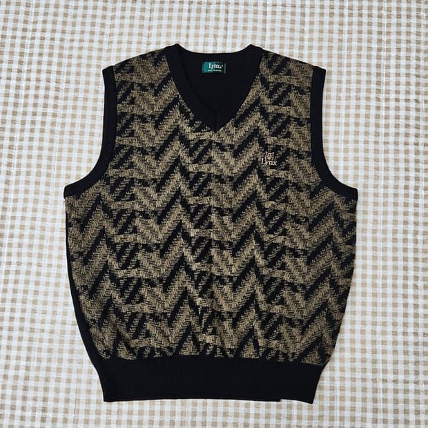링스 골프 헨링본 니트 조끼 남자100