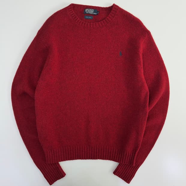 Polo 폴로 랄프로렌 램스울 레드 라운드 니트