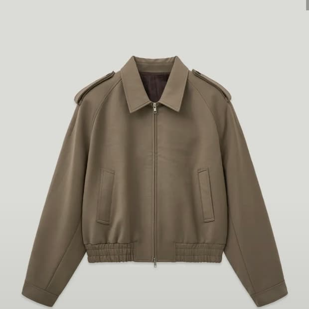 엘무드 바움 더블페이스 울 블루종 자켓 카키그레이 46