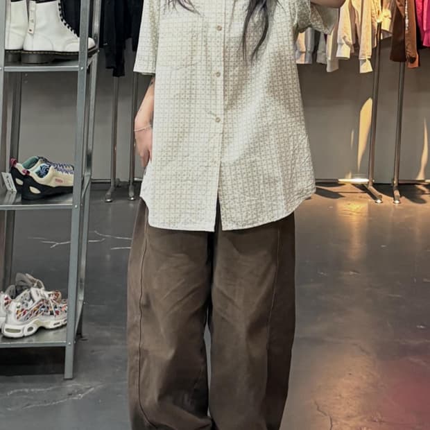 스투시 90s 채크패턴 반팔셔츠 A3420