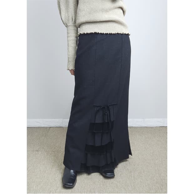 (johanex)벨벳 롱 스커트