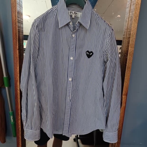 꼼데가르송 여성 스트라이프 긴팔 셔츠남방 L