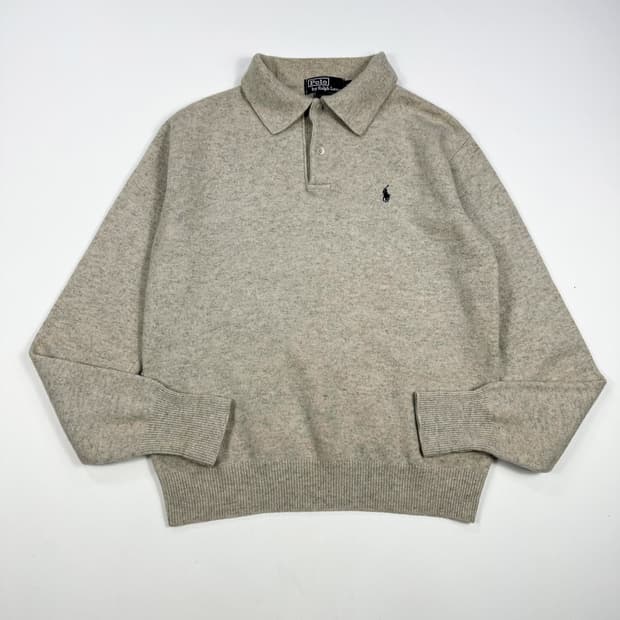 폴로 랄프로렌 올드 램스울 카라 니트 그레이 S