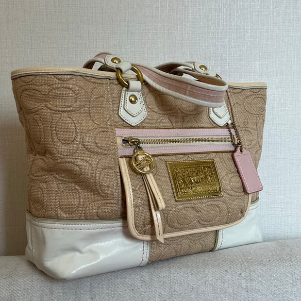 빈티지 코치 포피 토트백